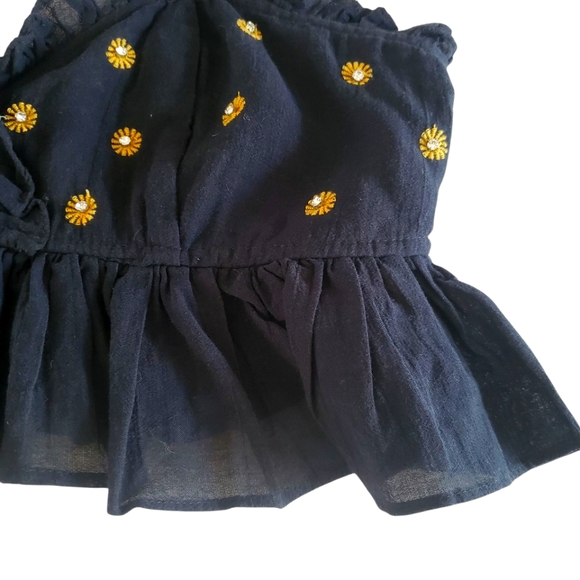 🔥FREE PEOPLE Intimately Free On A Star‎ Black Rhinestone Ruffle Cropped Cami  S - Picture 6 of 11